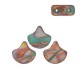Ginko Leaf Beads 7.5x7.5mm Matte bronze apollo turquoise